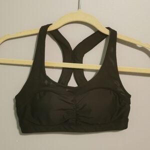 ROXY Sports Bra Bikini Top Racerback Black Small